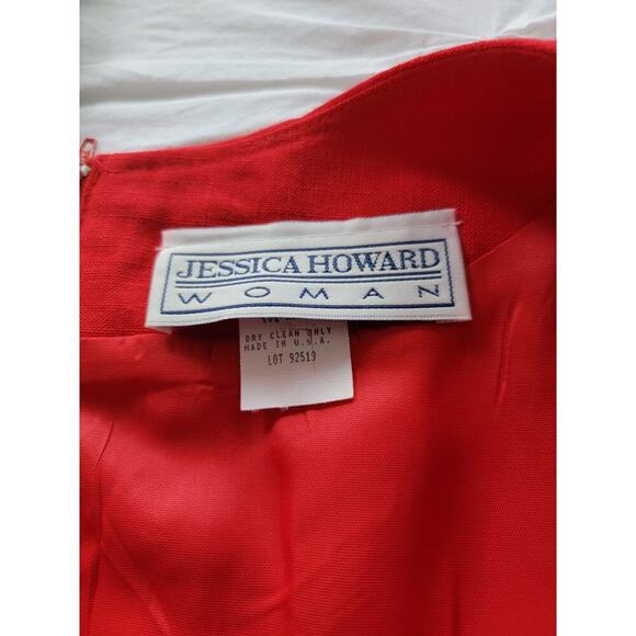 Vintage red shift dress wood animal buttons pls 3X Jessica Howard - Picture 5 of 6